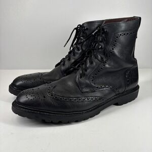 Allen Edmonds Long Branch Men's US 13B Black Pebbled Leather Wingtip Casual Boot